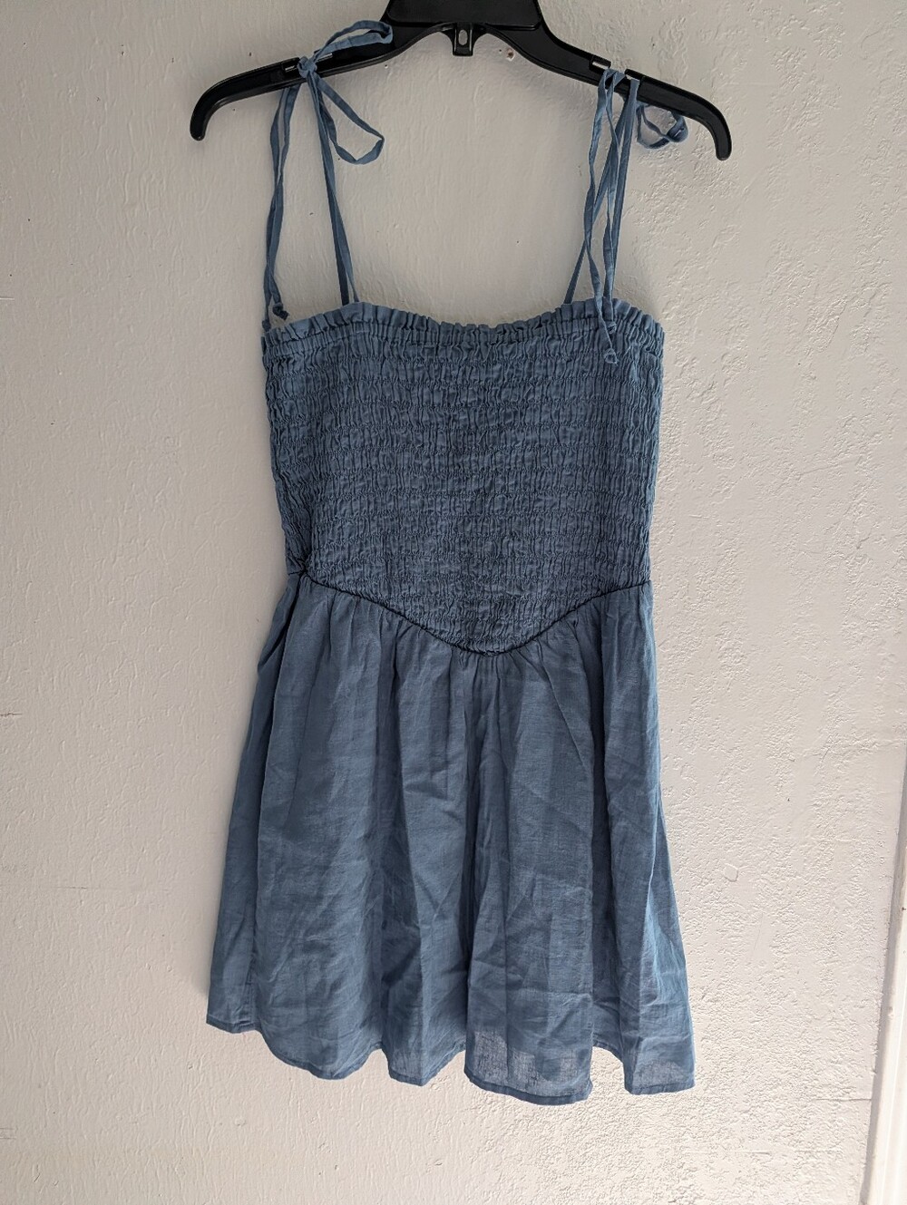 American Eagle Outfitters Slate Blue Smocked Dress